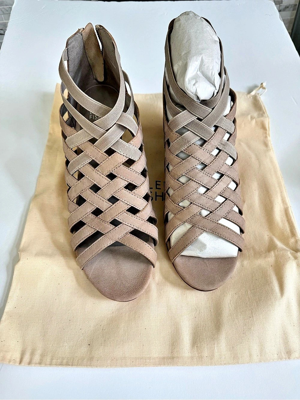 Eileen Fisher Oodle Nu Barley Tumbled Nubuck 9.5 M New With Box And Dust bag